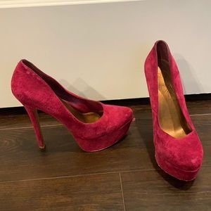 Fuchsia platform heels